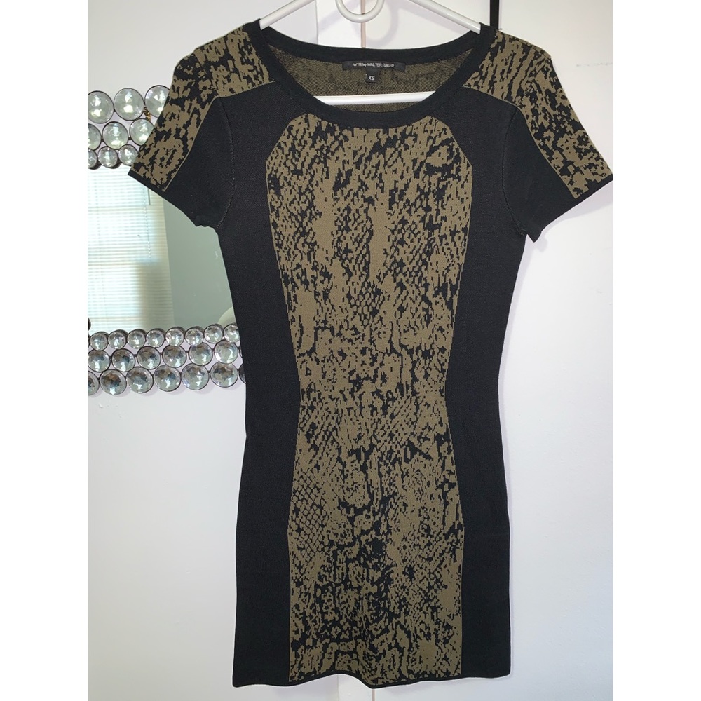 Snake Print Bandage short sleeve dress